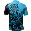 Australia Polo Shirt Aboriginal Style Of Background Blue (Grey,Orange)