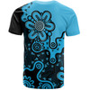 Australia T-Shirt Aboriginal Style Of Background Blue (Grey,Orange)