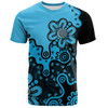 Australia T-Shirt Aboriginal Style Of Background Blue