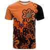 Australia T-Shirt Aboriginal Style Of Background Orange