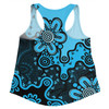 Australia Women Racerback Singlet Aboriginal Style Of Background Blue (Grey, Orange)