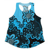 Australia Women Racerback Singlet Aboriginal Style Of Background Blue
