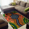 Australia Area Rug - Aboriginal Two Lizards Dot Painting Circle