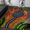 Australia Area Rug - Aboriginal Two Lizards Dot Painting Circle