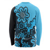 Australia Long Sleeve T-shirt Aboriginal Style Of Background Blue (Grey,Orange)