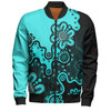 Australia Bomber Jacket Aboriginal Style Of Background Turquoise
