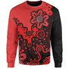 Australia Sweatshirt Aboriginal Style Of Background Red