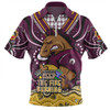 Brisbane Broncos Zip Polo Shirt Aboriginal Inspired Naidoc Week Custom For Die Hard Fan Supporters