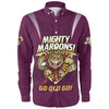 Queensland Maroons Long Sleeve Shirt Custom State Of Origin 2024 Passionate Fan Born To Win