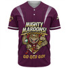 Queensland Maroons Baseball Shirt Custom State Of Origin 2024 Passionate Fan Born To Win