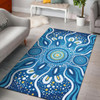 Australia Aboriginal Area Rug - Indigenous Dot Art Painting Blue Patterns