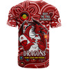 St. George Illawarra Dragons T-Shirt Custom Naidoc Week 2024 Aboriginal Pattern And Torres Strait Islander Inspired