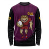 Queensland Maroons Long Sleeve T-shirt Custom State Of Origin 2024 Go Mighty QLD Maroons For Die Hard Fan Supporters