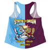Queensland Maroons Women Racerback Singlet Custom State Of Origin 2024 Tough Fan Rugby For Life QLD vs NSW