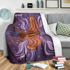 (Richard) Blanket - Aboriginal Dot Art Vector Painting With Eagle Purple