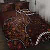 Australia Quilt Bed Set Aboriginal Inspired Lizard With Dot Painting Pattern