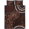 Australia Quilt Bed Set Aboriginal Inspired Lizard With Dot Painting Pattern