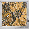 Australia Shower Curtain Aboriginal Design Art Color Yellow