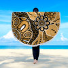 Australia Beach Blanket Aboriginal Design Art Color Yellow