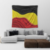 Australia Tapestry Aboriginal Flag Colors In A Dot Art Painting