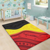 Australia Area Rug Aboriginal Flag Colors In A Dot Art Painting