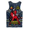 North Queensland Cowboys Men Singlet Custom Naidoc Week 2024 Aboriginal Pattern And Torres Strait Islander Inspired