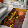 [Custom] Australia Aboriginal Area Rug - Australia Indigenous Flag Circle Dot Painting Art (Golden)