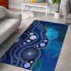 Australia Aborignal Area Rug - Australia Indigenous Flag Circle Dot Painting Art (Blue)