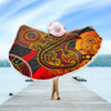 Australia Beach Blanket Aboriginal Dot Painting Art Style Goanna