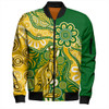 Australia Bomber Jacket Aboriginal Dot Design Kangaroo