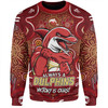 Redcliffe Dolphins Sweatshirt Aboriginal Pattern Inspired Victory Is Ours