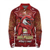 Redcliffe Dolphins Long Sleeve Polo Shirt Aboriginal Pattern Inspired Victory Is Ours