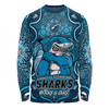 Cronulla-Sutherland Sharks Long Sleeve T-shirt Aboriginal Pattern Inspired Victory Is Ours