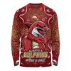 Redcliffe Dolphins Long Sleeve T-shirt Aboriginal Pattern Inspired Victory Is Ours