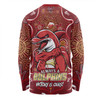 Redcliffe Dolphins Long Sleeve T-shirt Aboriginal Pattern Inspired Victory Is Ours