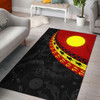 Australia Aboriginal Area Rug - Indigenous Flag Circle Dot Painting