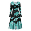 Australia Long Sleeve Dance Dress Aboriginal Butterflies Art Inspired