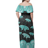 Australia Off Shoulder Long Dress Aboriginal Butterflies Art Inspired