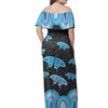 Australia Off Shoulder Long Dress Aboriginal Butterflies Art Inspired