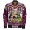 Queensland Maroons Bomber Jacket Aussie Ugly Christmas For Die Hard Fan Supporters