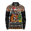 Wests Tigers Long Sleeve Polo Shirt Aussie Ugly Christmas For Die Hard Fan Supporters