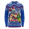 Newcastle Knights Long Sleeve T-shirt Aussie Ugly Christmas For Die Hard Fan Supporters