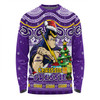 Melbourne Storm Long Sleeve T-shirt Aussie Ugly Christmas For Die Hard Fan Supporters
