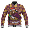 Brisbane Broncos Baseball Jacket Merry Ugly Christmas Comic Style