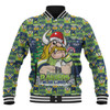 Canberra Raiders Baseball Jacket Merry Ugly Christmas Comic Style