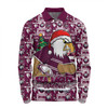 Manly Warringah Sea Eagles Long Sleeve Polo Shirt Merry Ugly Christmas Comic Style