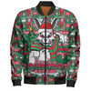 South Sydney Rabbitohs Bomber Jacket Merry Ugly Christmas Comic Style