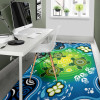 Australia Aboriginal Inspired Area Rug - Indigenous Green Turtles