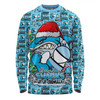 Cronulla-Sutherland Sharks Long Sleeve T-shirt Merry Ugly Christmas Comic Style
