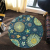 Australia Round Rug Australian Colorful Flowers Background